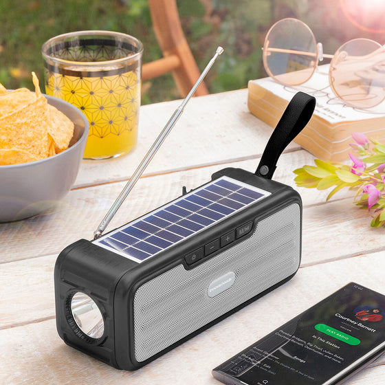 Altavoz Inalámbrico con Carga solar y Linterna LED Sunker InnovaGoods