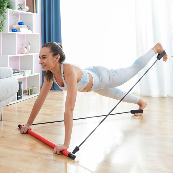 Barra de Fitness con Bandas Elásticas y Guía de Ejercicios Resibar InnovaGoods