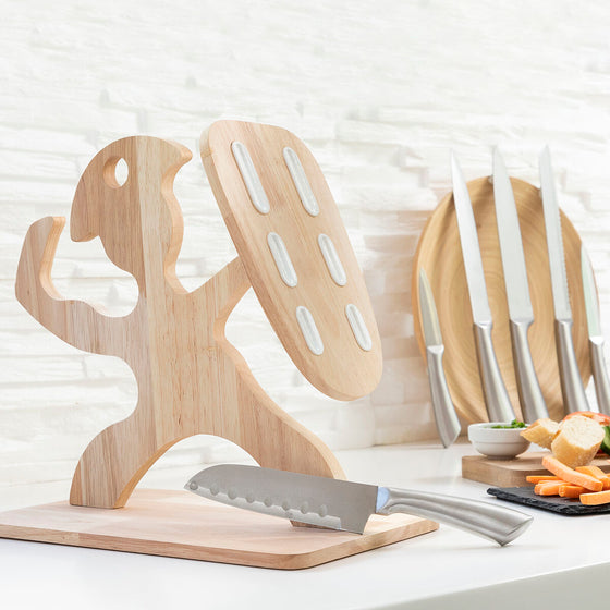 Set de Cuchillos con Soporte de Madera Spartan InnovaGoods 7 Piezas