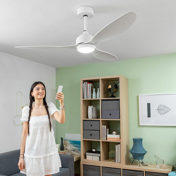 Ventilador de Techo con Luz LED y 3 Aspas ABS Flaled InnovaGoods Blanco 36 W