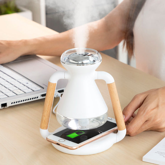 Humidificador Difusor de Aromas y Cargador Inalámbrico 3 en 1 Misvolt InnovaGoods 230 ml (Reacondicionado A)